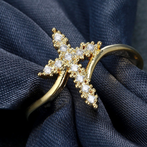 Diamond Christian Jesus Cross Ring