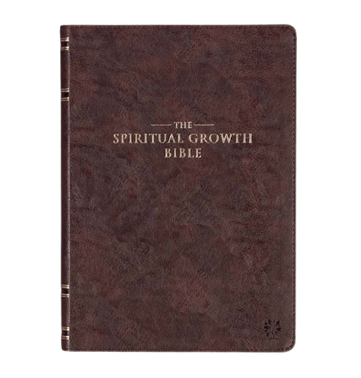 NLT Spiritual Growth Bible-Espresso Brown Faux Leather