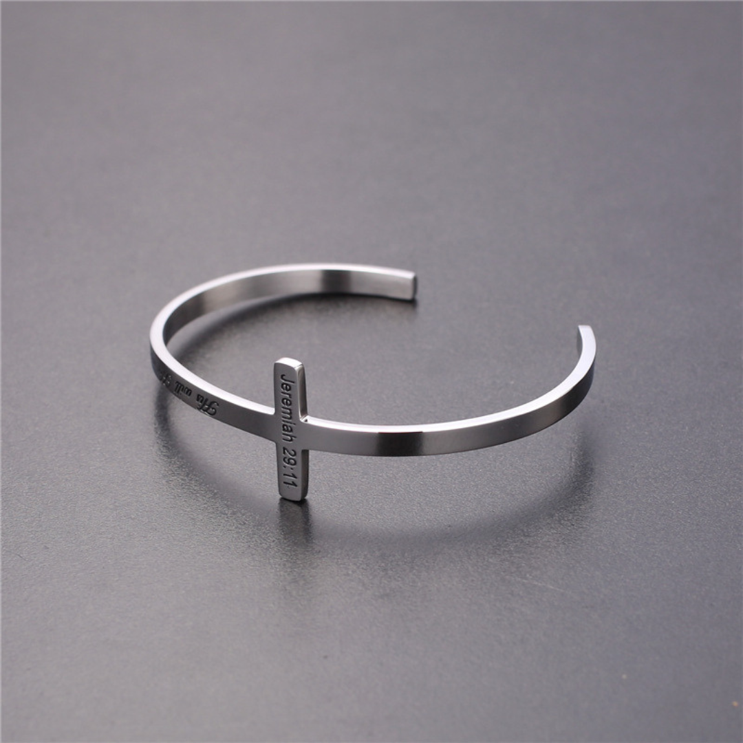 Exclusively For Lettering His Will His Way My Faith Titanium Steel Bracelet Can Be Customized