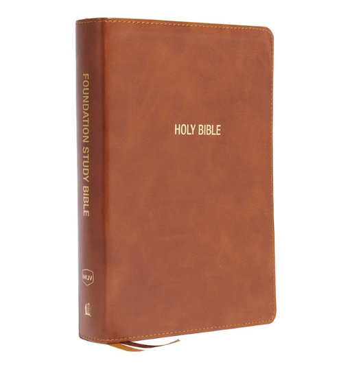 NKJV Foundation Study Bible/Large Print (Comfort Print)-Brown Leathersoft